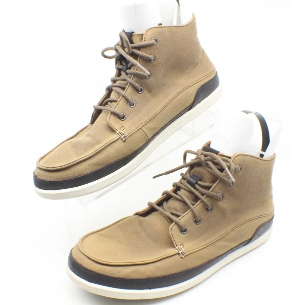 OluKai Boots Mens Size 11.5 Beige Chukka Lace Up NALUKAI KAPA BOOT Casual